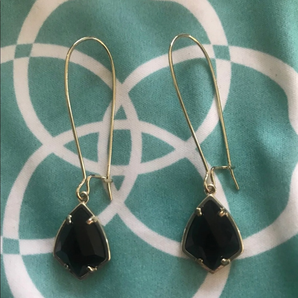 Kendra Scott black and gold earrings